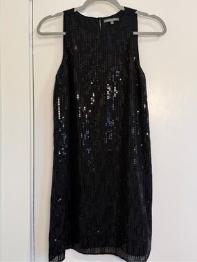 Michael Stars Black Sequin Sleeveless Shift Dress